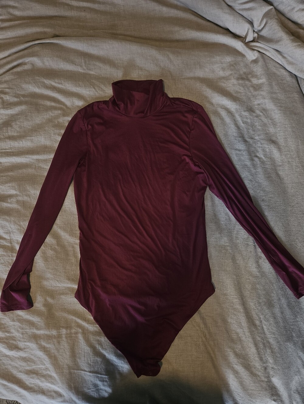 Victoria's Secret Burgundy Long Sleeve Bodysuit